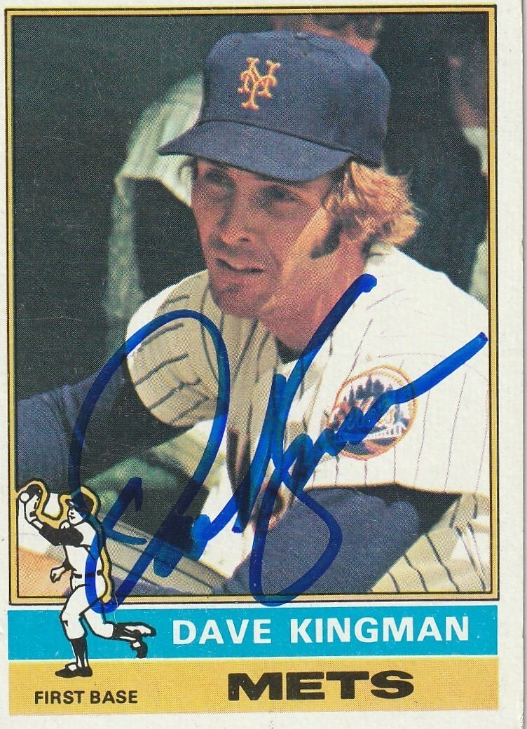 DAVE KINGMAN  NEW YORK METS SIGNED 1976 TOPPS CARD #40