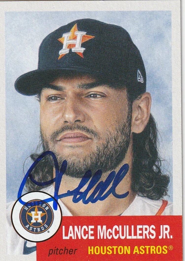 LANCE MCCULLERS HOUSTON ASTROS  SIGNED 2021 TOPPS LIVING SET CARD #460