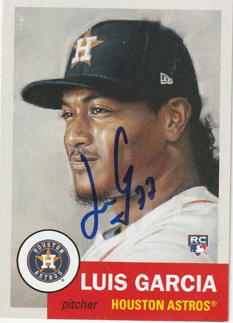 LUIS GARCIA HOUSTON ASTROS  SIGNED TOPPS LIVING SET CARD #451