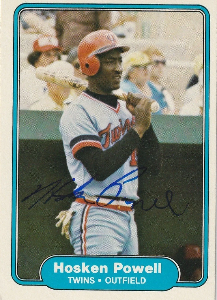HOSKEN POWELL MINNESOTA TWINS  SIGNED 1982 FLEER CARD #558