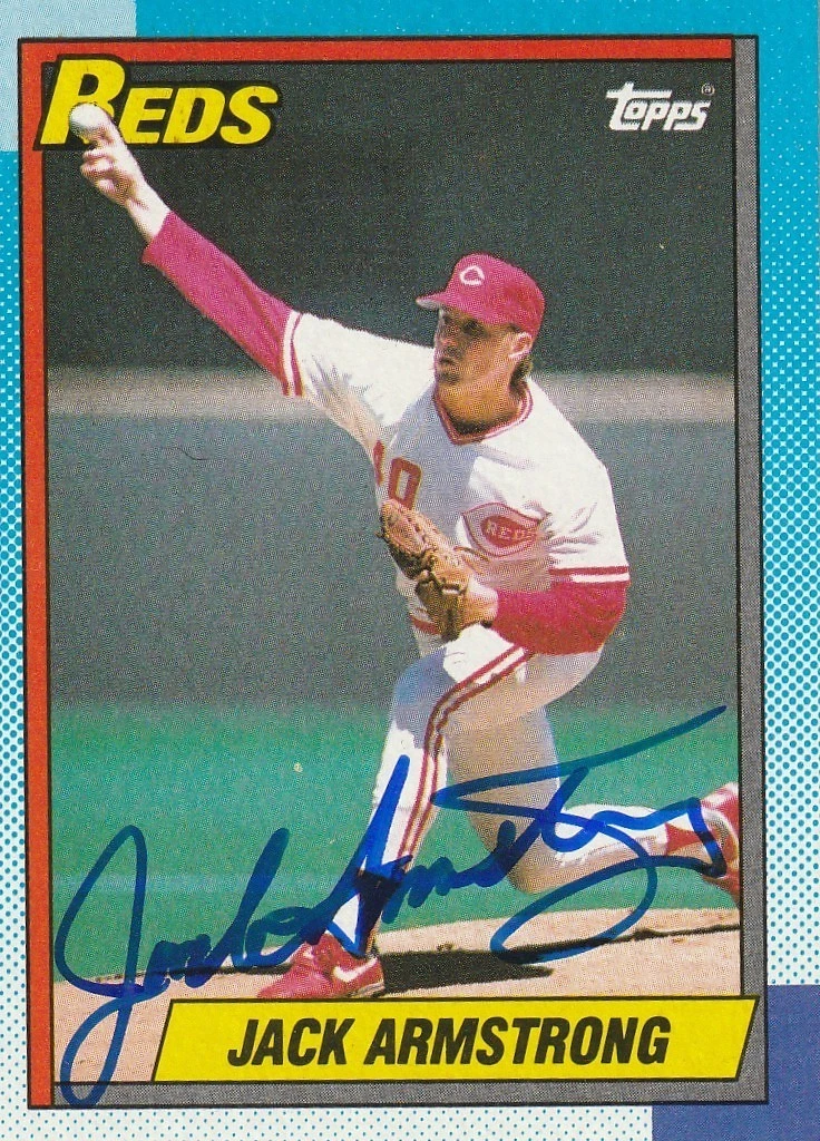 JACK ARMSTRONG  CINCINNATI REDS  SIGNED 1990 TOPPS CARD #642