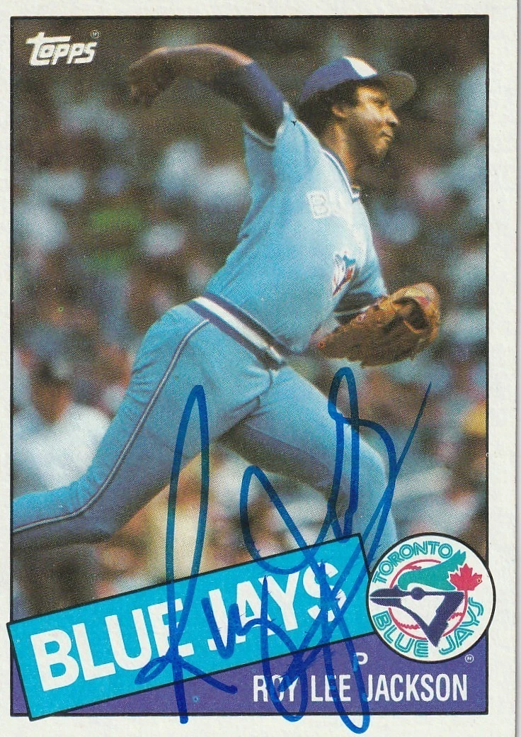 ROY LEE JACKSON TORONTO BLUE JAYS  SIGNED 1985 TOPPS CARD #516