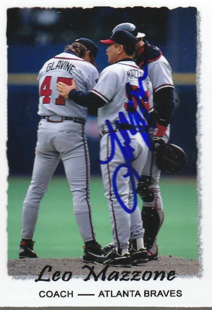 LEO MAZZONE  ATLANTA BRAVES  SIGNED 1995 STYLE CUSTOM CARD
