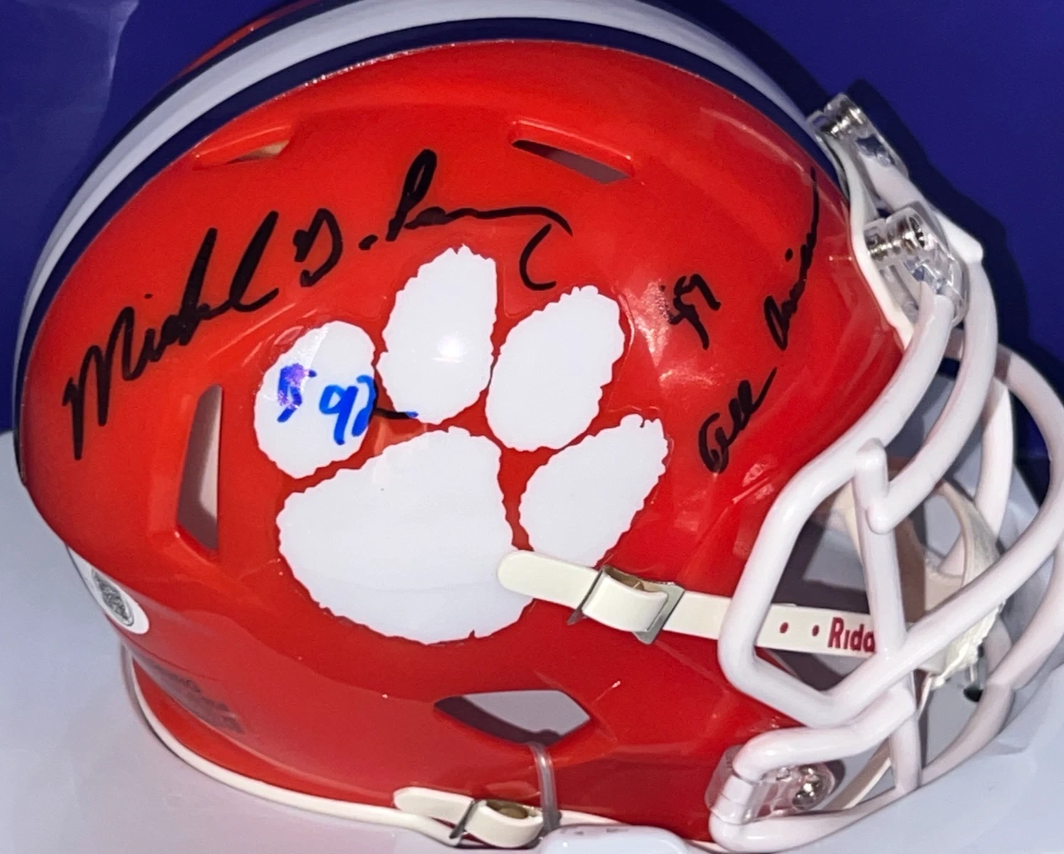 MICHAEL DEAN PERRY CLEMSON TIGERS 87 ALL AMERICAN JSA AUTHENTICATED  SIGNED MINI