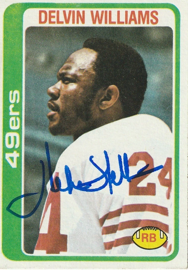 DELVIN WILLIAMS SAN FRANCISCO 49ERS  SIGNED 1978 TOPPS CARD #264