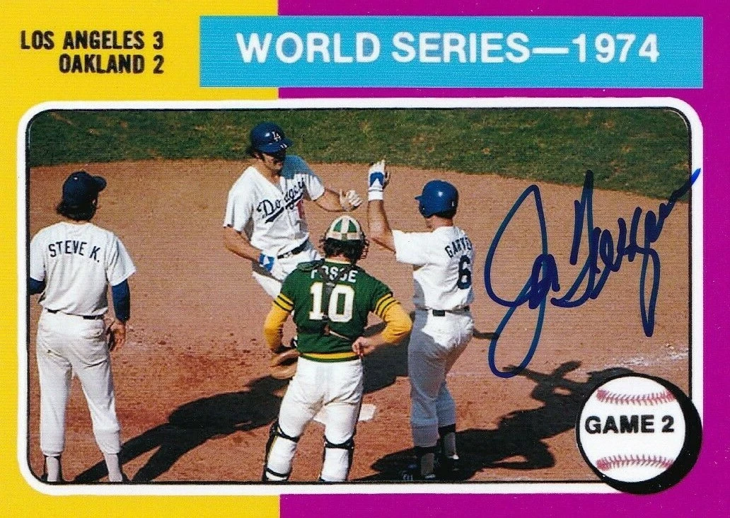 JOE FERGUSON  LOS ANGELES DODGERS  SIGNED 1975 WORLD SERIES  STYLE CUSTOM CARD