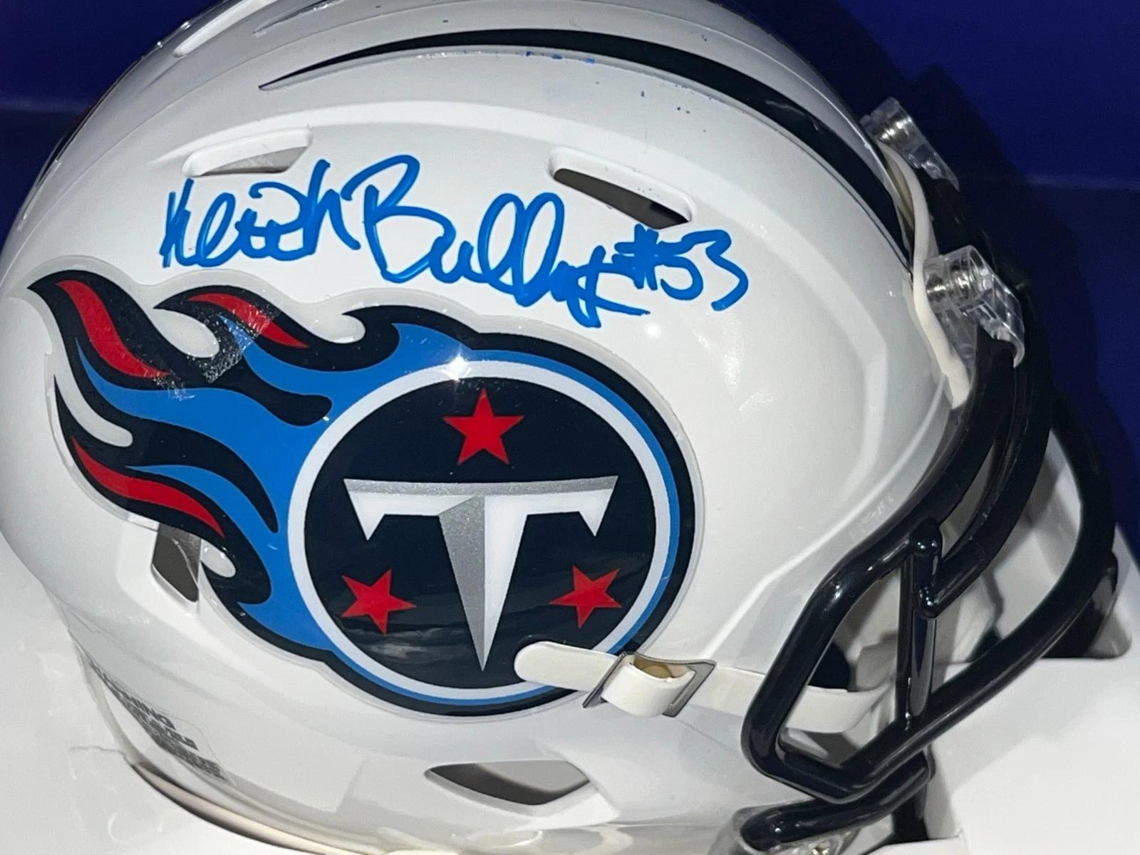 KEITH BULLUCK TENNESSEE TITANS  PSA AUTHENTICATED SIGNED MINI HELMET