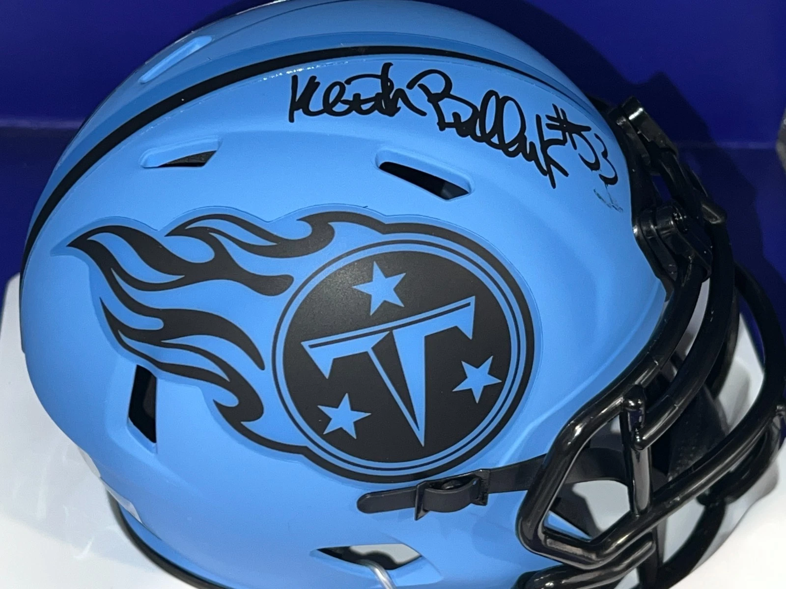 KEITH BULLUCK TENNESSEE TITANS  PSA AUTHENTICATED SIGNED RAVE MINI HELMET