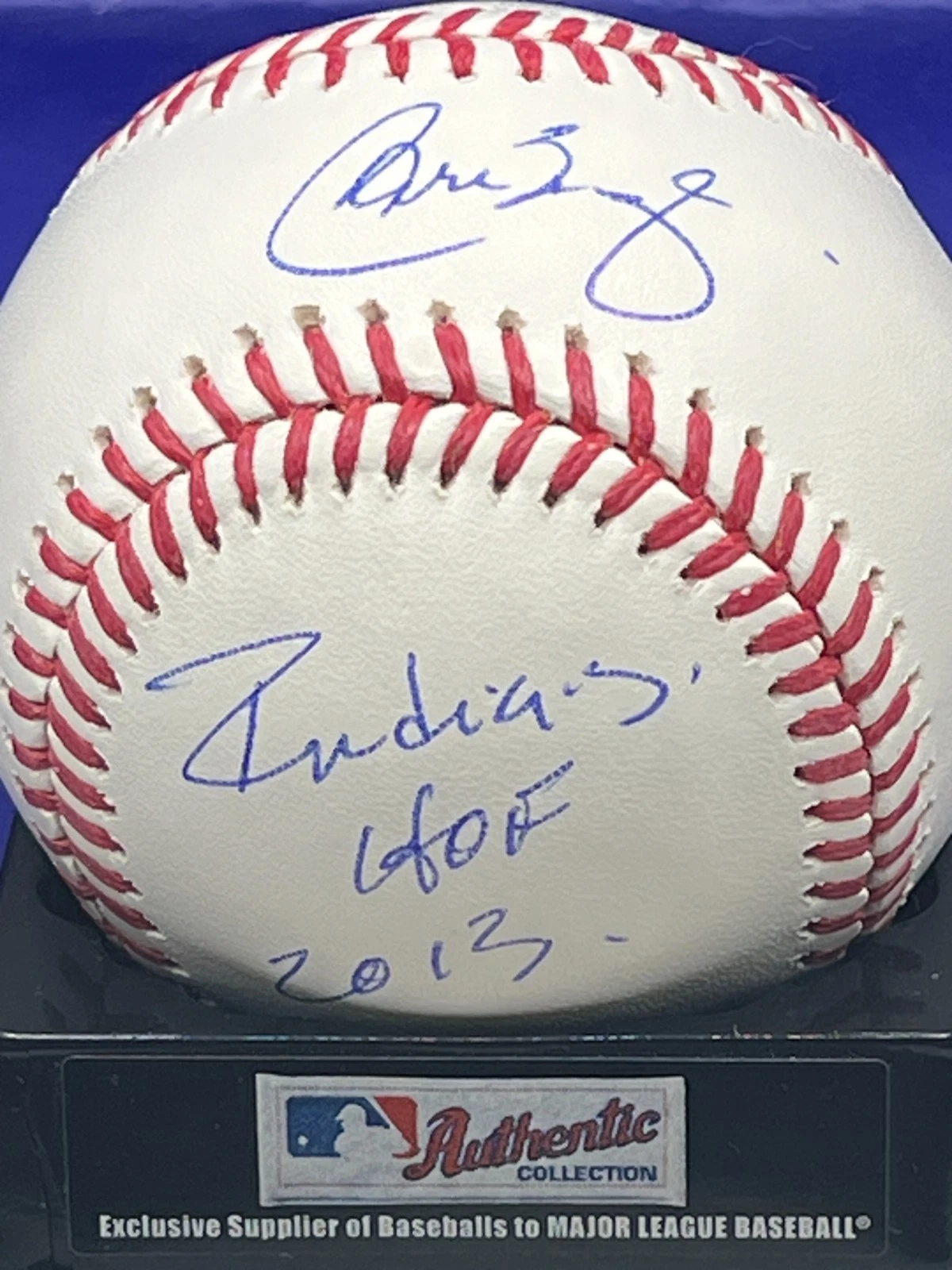 CARLOS BAERGA CLEVELAND INDIANS HOF 2013  BECKETT SIGNED OML BASEBALL