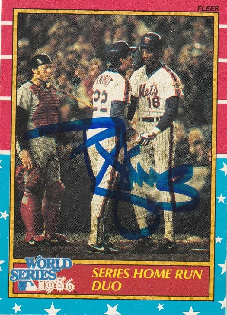 DARRYL STRAWBERRY NEW YORK METS SIGNED FLEER 1987 CARD #11