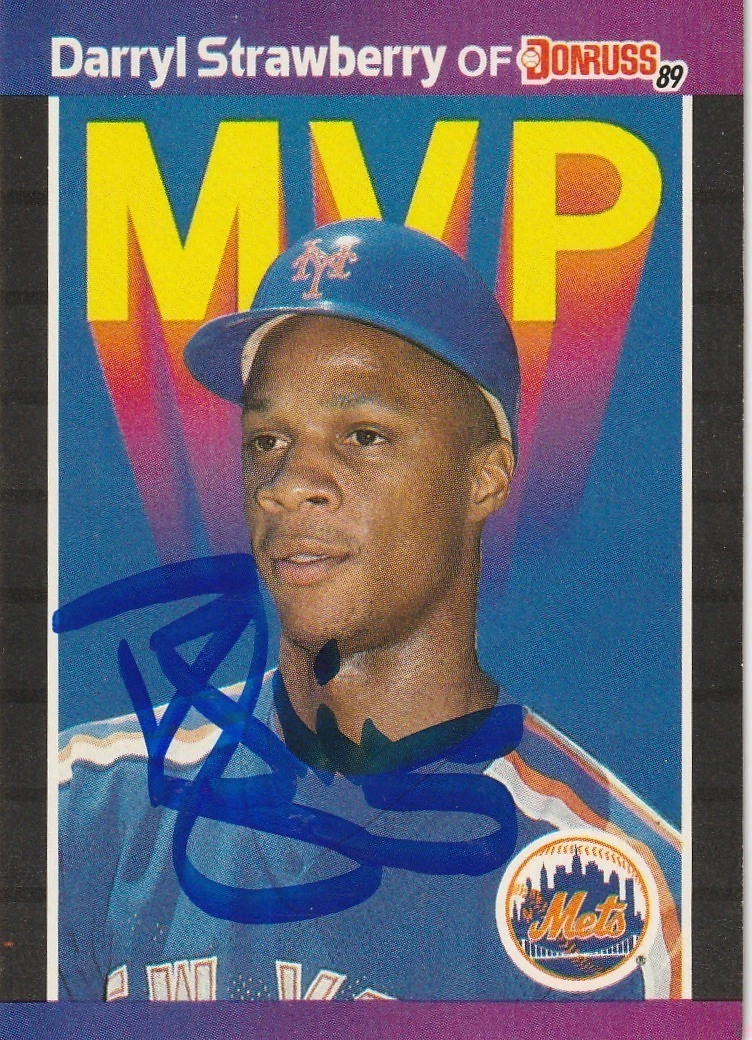 DARRYL STRAWBERRY NEW YORK METS SIGNED DONRUSS 1989 CARD #BC-6
