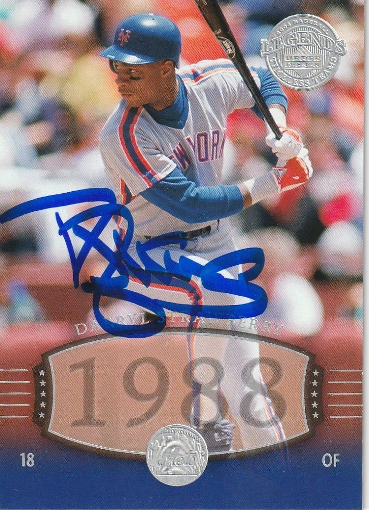 DARRYL STRAWBERRY NEW YORK METS SIGNED UPPER DECK LEGENDS TT 2004 CARD #282