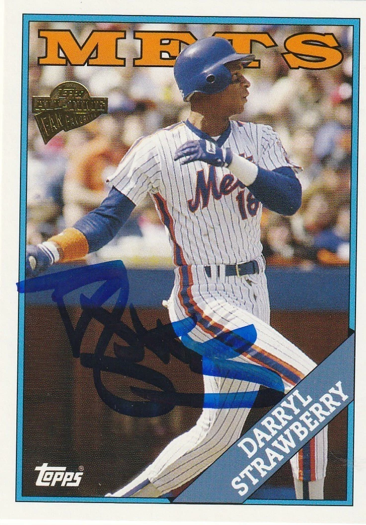 DARRYL STRAWBERRY NEW YORK METS SIGNED TOPPS ALL TIME FAN FAVORITES 2005 CARD #9