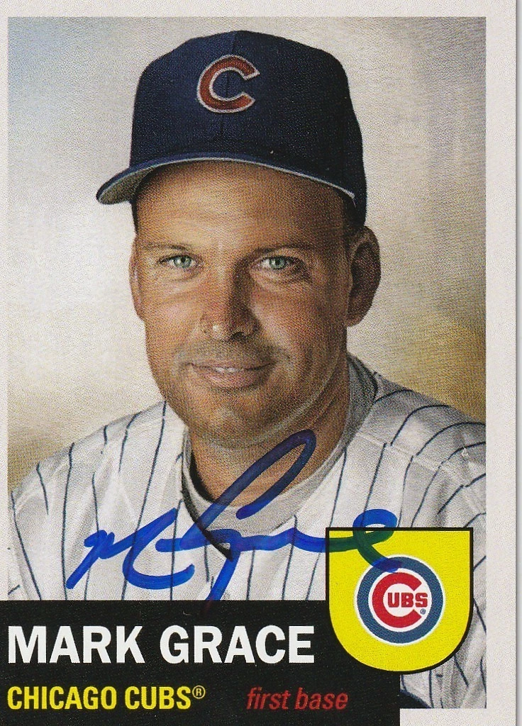 MARK GRACE CHICAGO CUBS  SIGNED 2025 TOPPS LIVING CARD #801