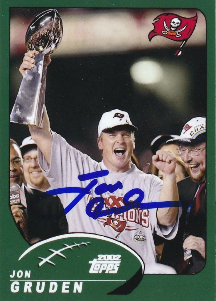 JON GRUDEN TAMPA BAY BUCCANEERS SIGNED 2002 STYLE CUSTOM CARD