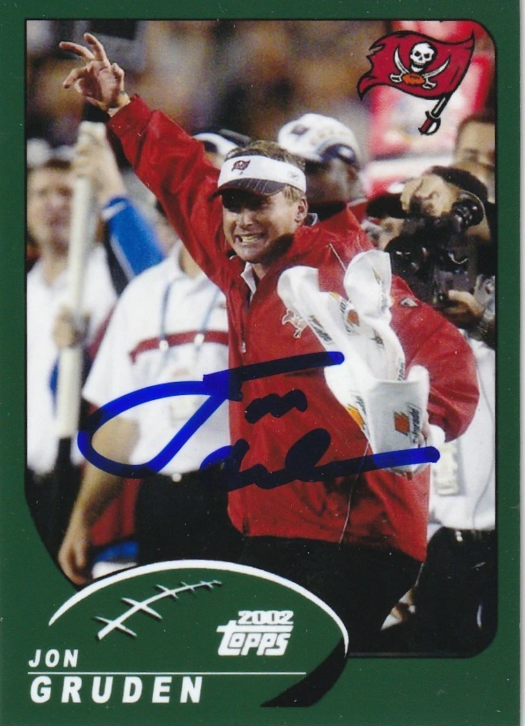 JON GRUDEN TAMPA BAY BUCCANEERS SIGNED 2002 STYLE CUSTOM CARD