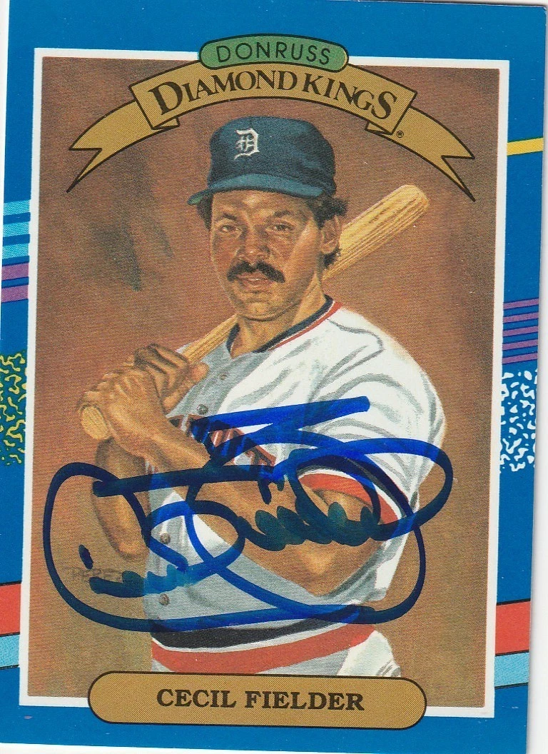 CECIL FIELDER DETROIT TIGERS SIGNED 1991 DONRUSS DIAMOND KING CARD #3