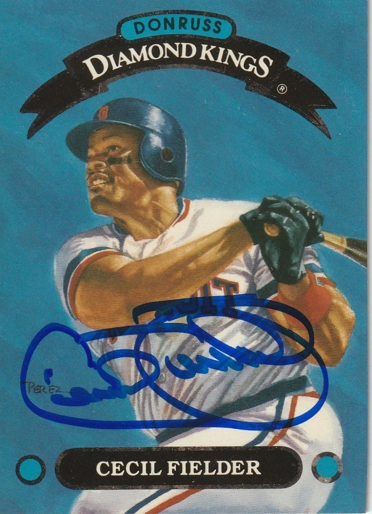 CECIL FIELDER DETROIT TIGERS SIGNED 1993 DONRUSS DIAMOND KING CARD #DK-15