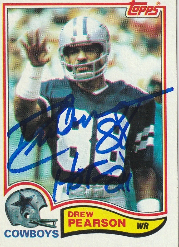 DREW PEARSON DALLAS COWBOYS  SIGNED 1982 TOPPS CARD #321
