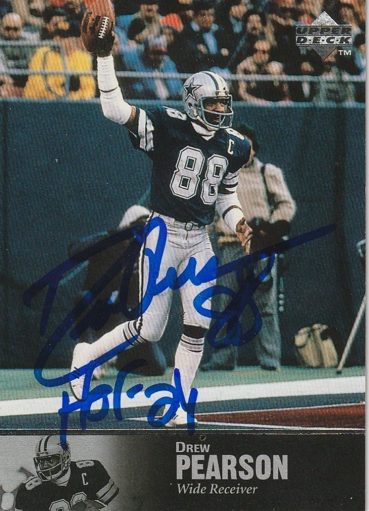 DREW PEARSON DALLAS COWBOYS  SIGNED 1997 UPPER DECK LEGENDS CARD #153