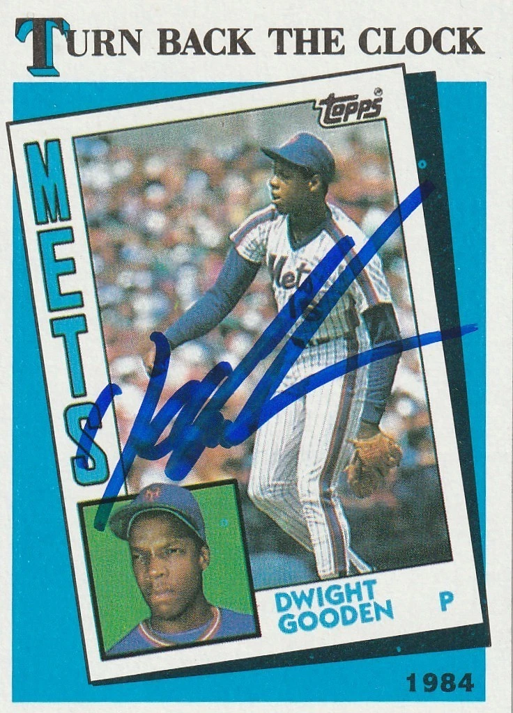 DWIGHT GOODEN NEW YORK METS  SIGNED 1989 TOPPS CARD #661