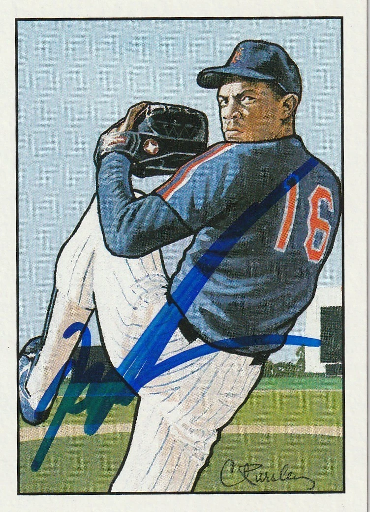 DWIGHT GOODEN NEW YORK METS  SIGNED 1990 BOWMAN CARD
