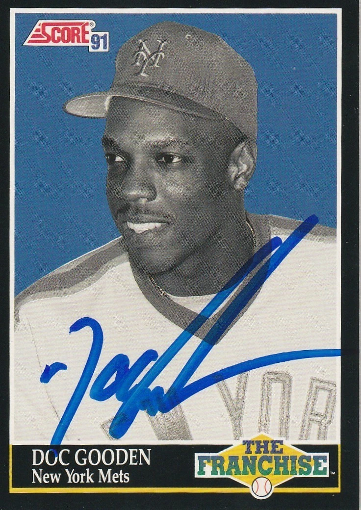 DWIGHT GOODEN NEW YORK METS  SIGNED 1991 SCORE CARD #866