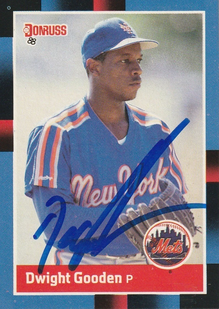 DWIGHT GOODEN NEW YORK METS  SIGNED 1988 DONRUSS CARD #69