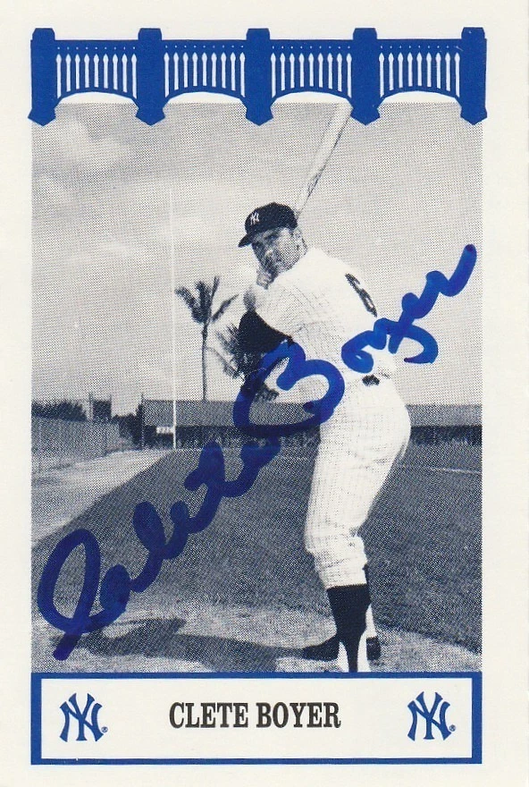 CLETE BOYER NEW YORK YANKEES  SIGNED 1992 WIZ CARD #127