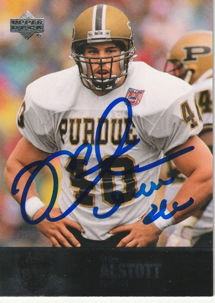 MIKE ALSTOTT PURDUE BOIL MAKERS  SIGNED 2014 UPPER DECK SP CARD #29