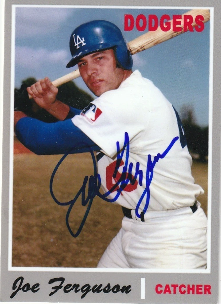 JOE FERGUSON  LOS ANGELES DODGERS  SIGNED 1970  STYLE CUSTOM CARD