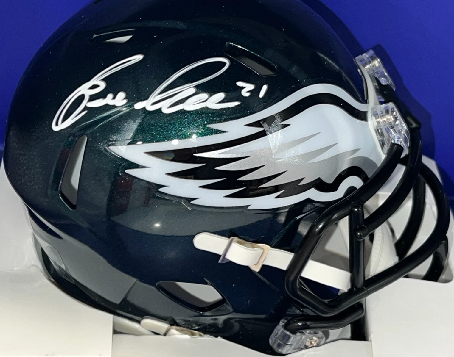 ERIC ALLEN PHILADELPHIA EAGLES  BECKETT AUTHENTICATED SIGNED MINI HELMET