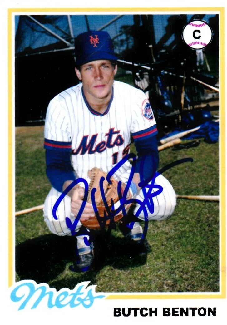 BUTCH BENTON  NEW YORK METS  SIGNED 1978 STYLE CUSTOM CARD