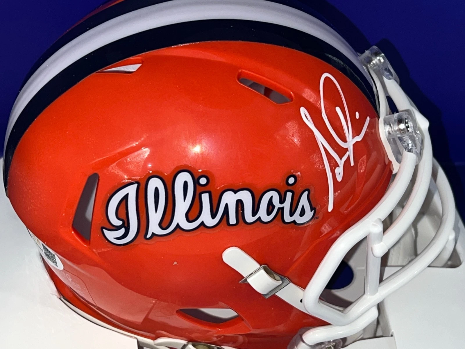 SIMEON RICE ILLINOIS FIGHTING ILLINI JSA AUTHENTICATED SIGNED MINI HELMET