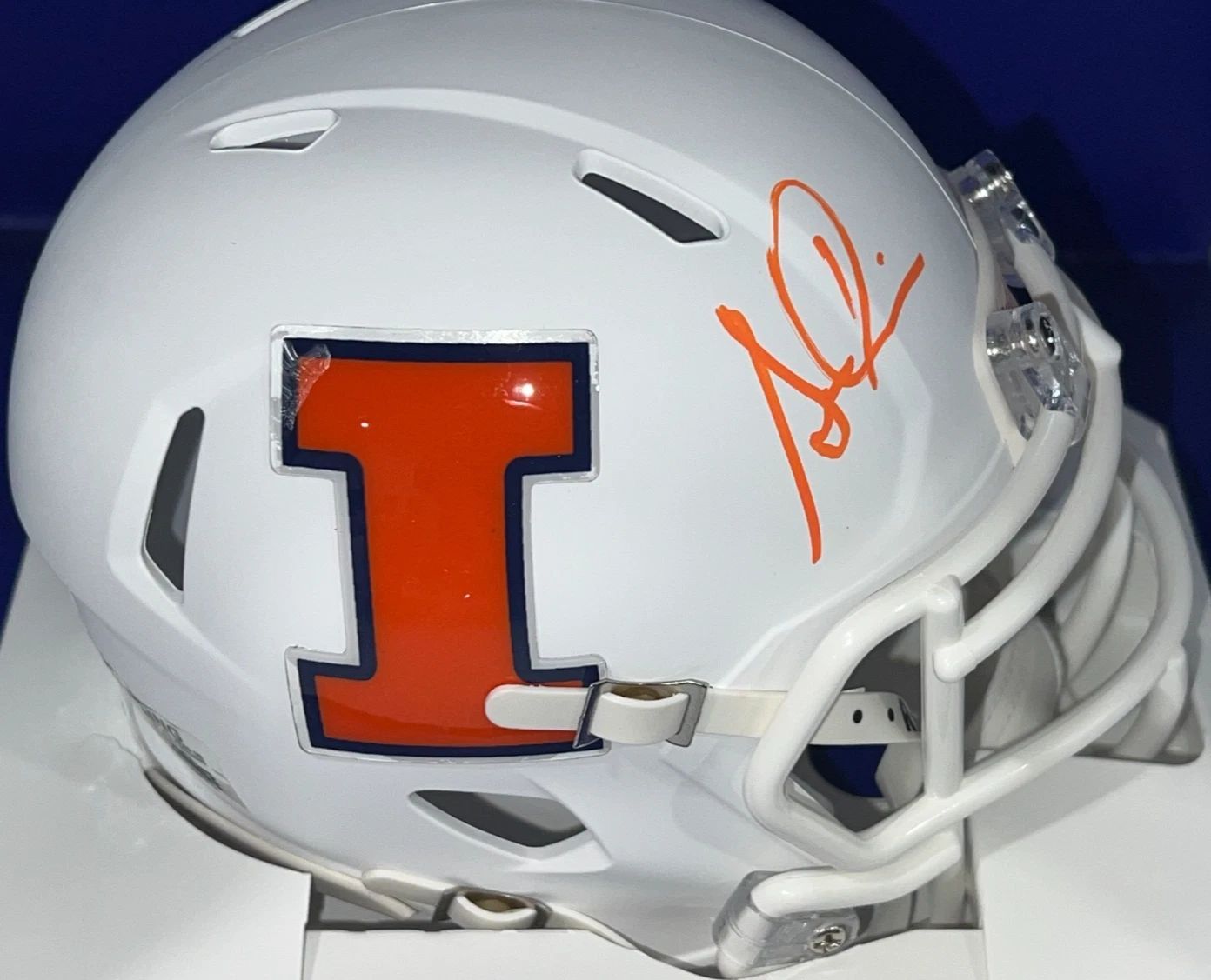 SIMEON RICE ILLINOIS FIGHTING ILLINI JSA AUTHENTICATED SIGNED MINI HELMET
