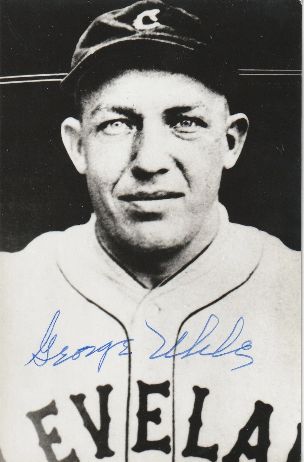 GEORGE UHLE CLEVELAND INDIANS 1920 WORLD SERIES CHAMPS SIGNED POST CARD