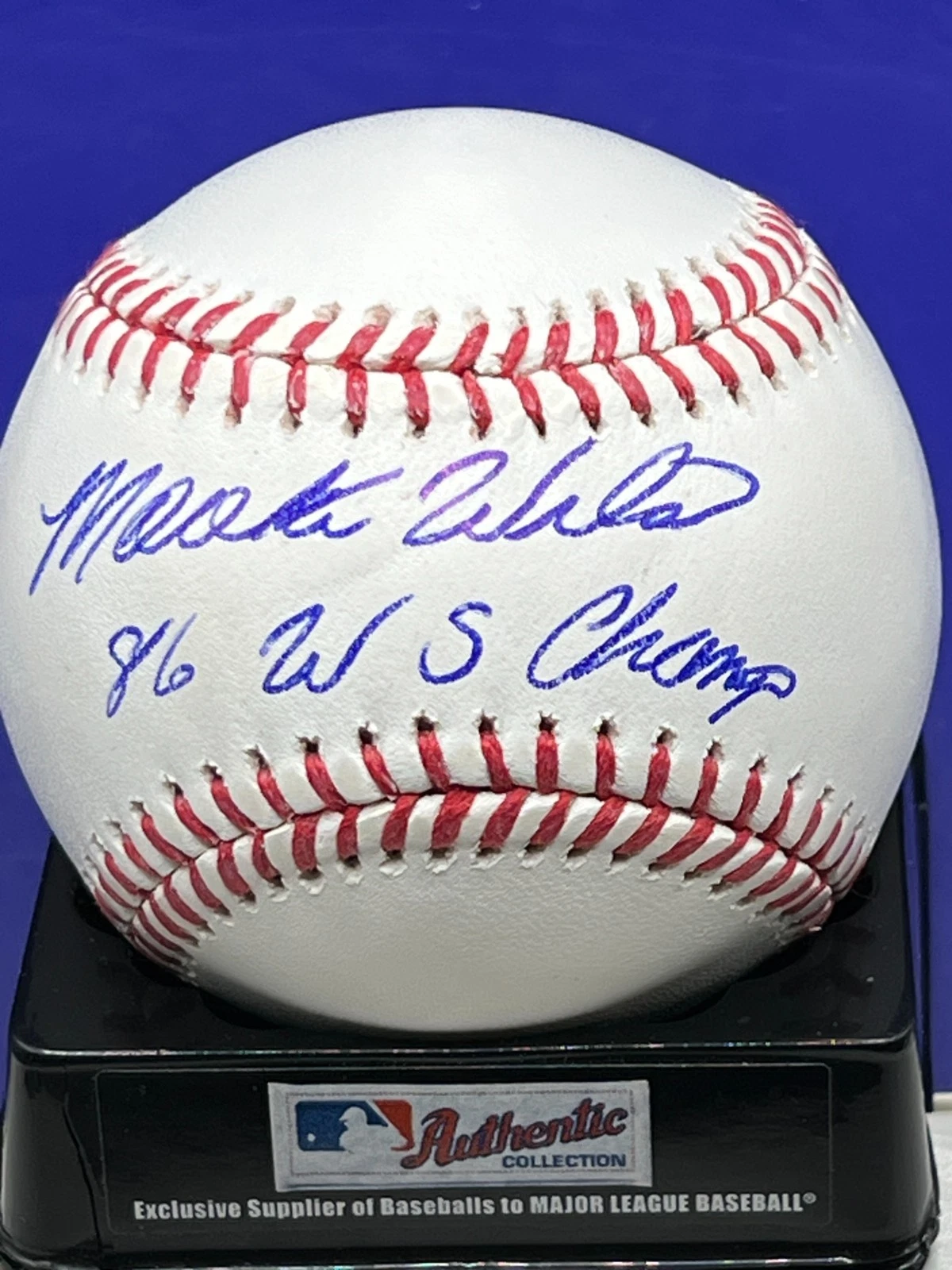 MOOKIE WILSON NEW YORK METS 1986 WS CHAMPS BECKETT AUTHENTIC SIGNED OML BASEBALL