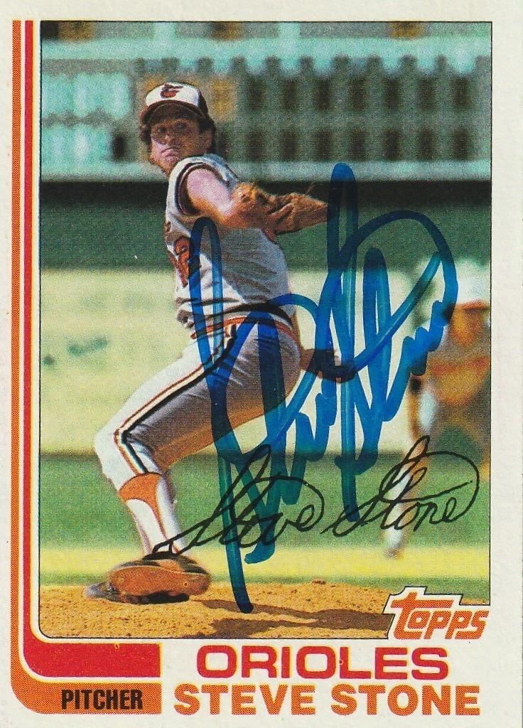 STEVE STONE BALTIMORE ORIOLES  SIGNED 1982 TOPPS CARD #419