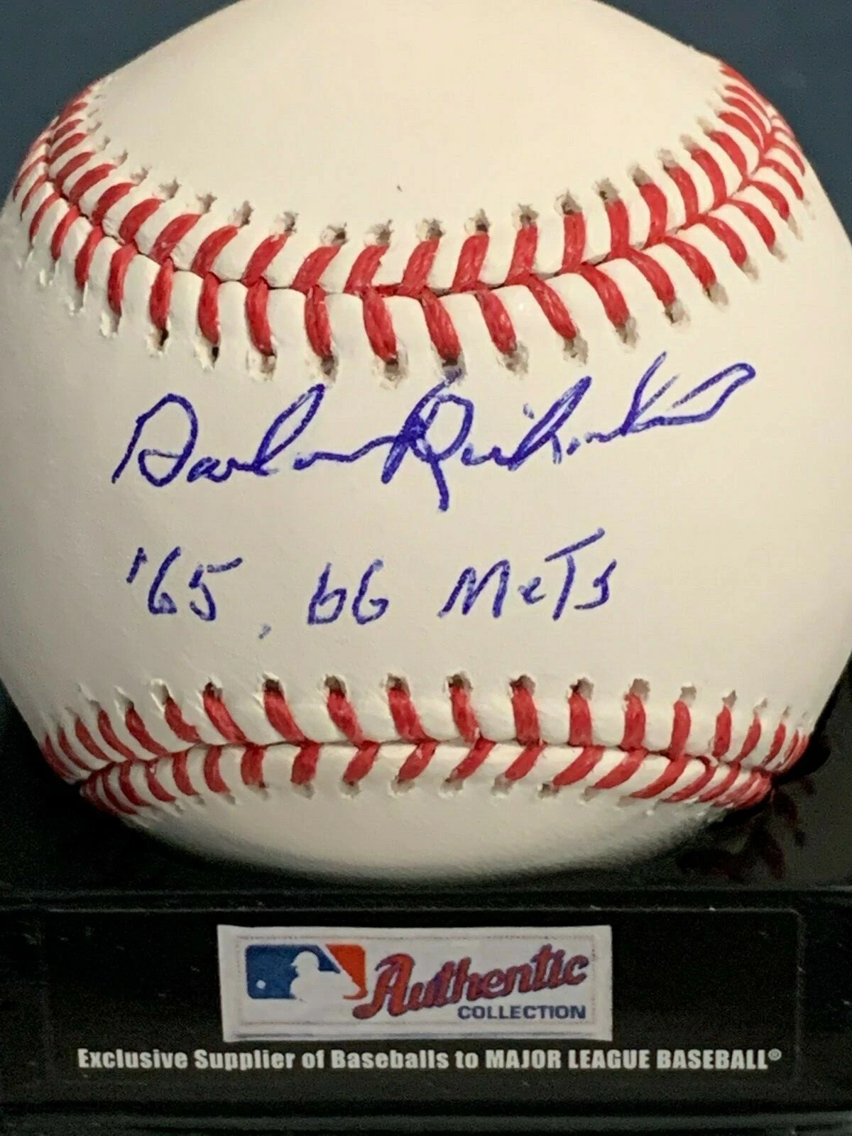 GORDIE RICHARDSON  NEW YORK METS  65,66   SIGNED OML BASEBALL