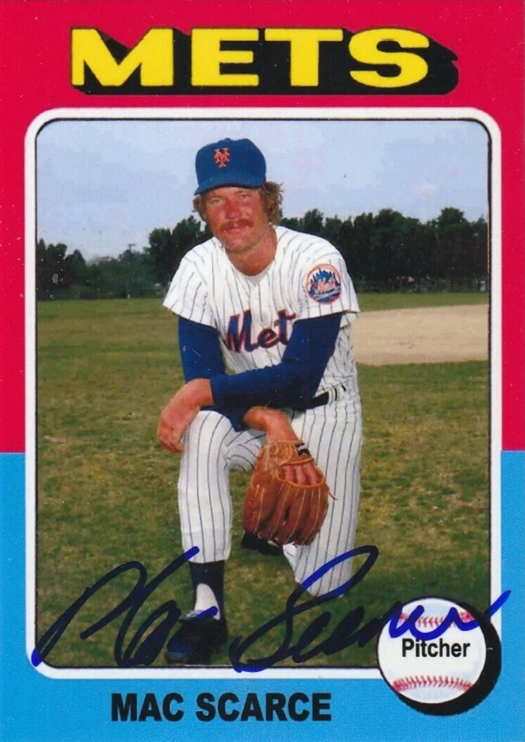 MAC SCARCE NEW YORK METS  SIGNED 1975 STYLE CUSTOM CARD
