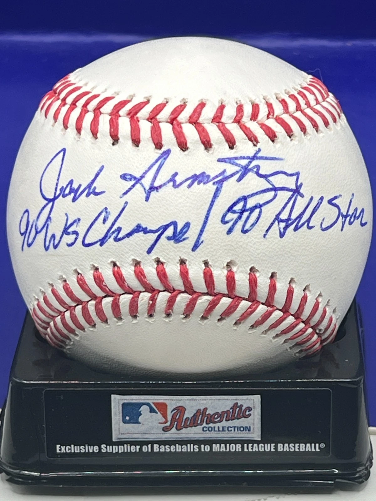 JACK ARMSTRONG CINCINNATI REDS  90 WS CHAMPS / 90 ALL STAR  SIGNED OML BASEBALL