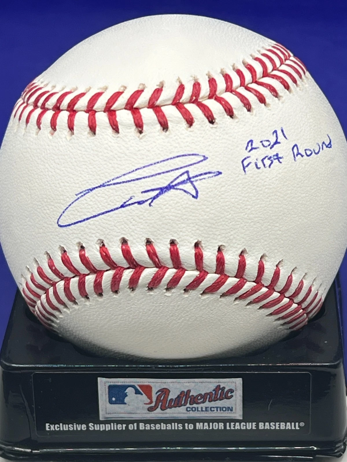 CARSON WILLIAMS TAMPA RAYS 2021 FIRST ROUND JSA AUTHENTIC SIGNED OML BASEBALL