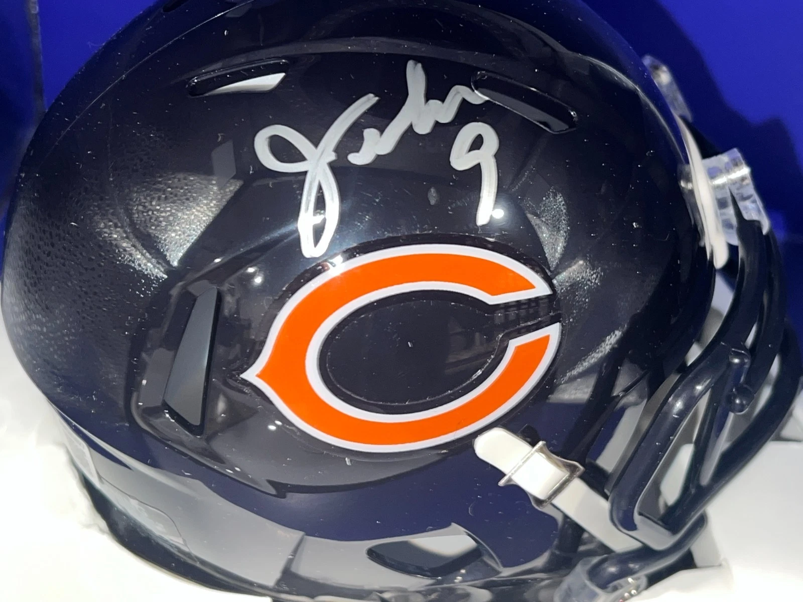 JIM MCMAHON CHICAGO BEARS  BECKETT AUTHENTICATED SIGNED MINI HELMET