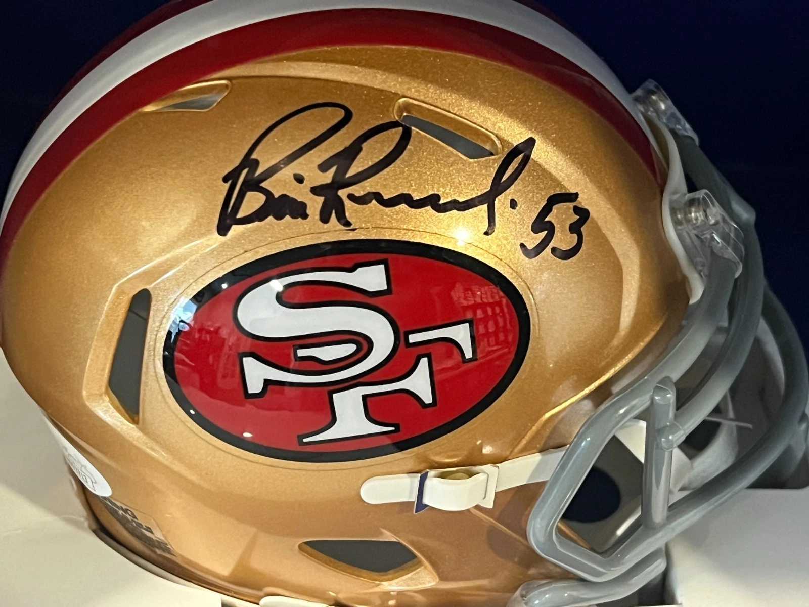 BILL ROMANOWSKI SAN FRANCISCO 49ERS BECKETT AUTHENTICATED SIGNED MINI HELMET