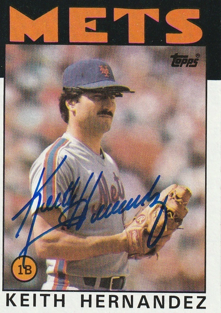 KEITH HERNANDEZ NEW YORK METS SIGNED 1986 TOPPS CARD #520