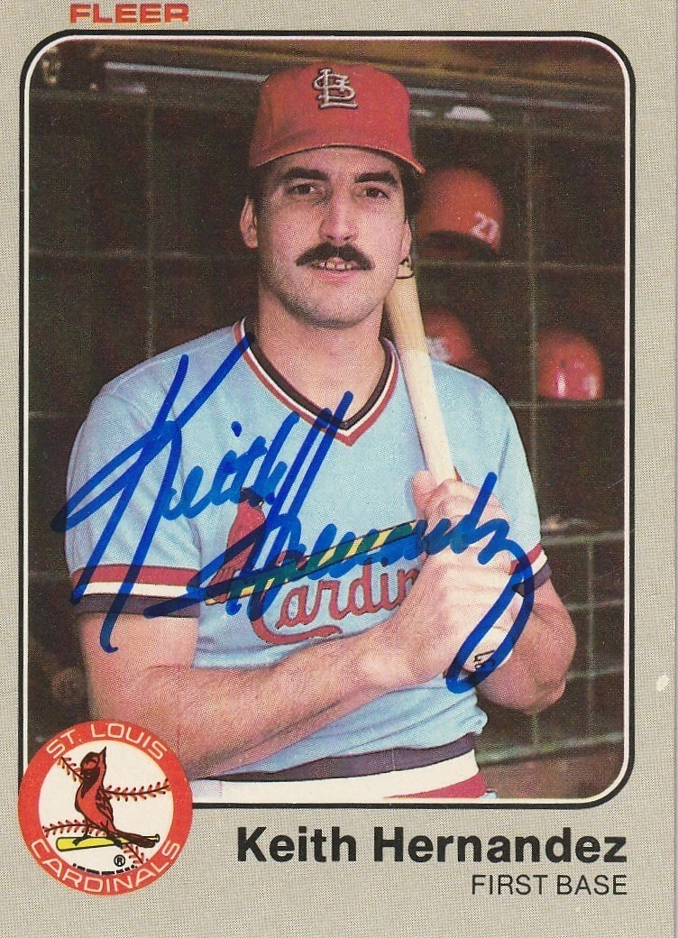 KEITH HERNANDEZ ST. LOUIS CARDINALS  SIGNED 1983 FLEER CARD #8