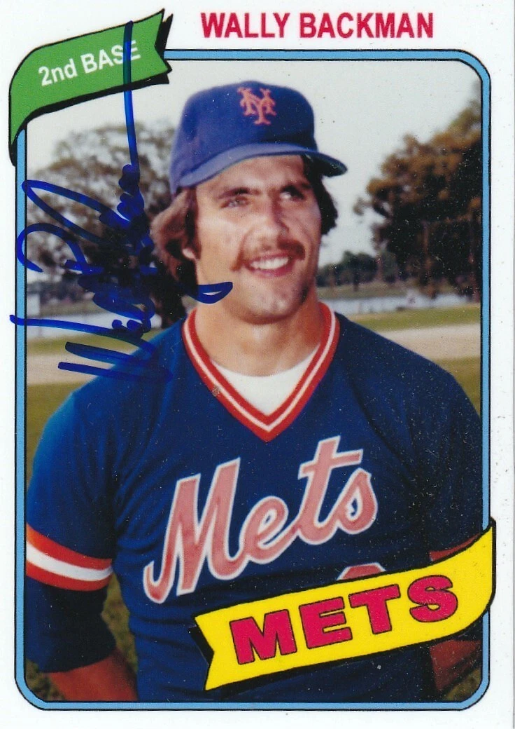 WALLY BACKMAN NEW YORK METS  SIGNED 1980 STYLE CUSTOM CARD