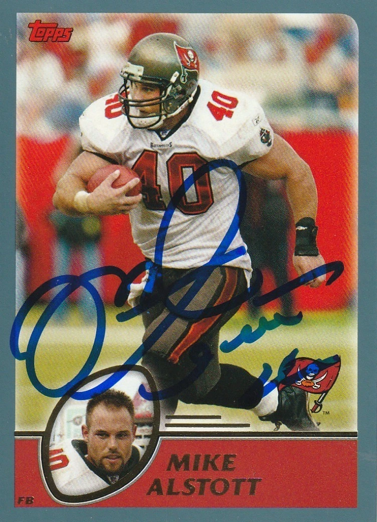 MIKE ALSTOTT TAMPA BAY BUCCANEERS  SIGNED 2003 TOPPS CARD #38