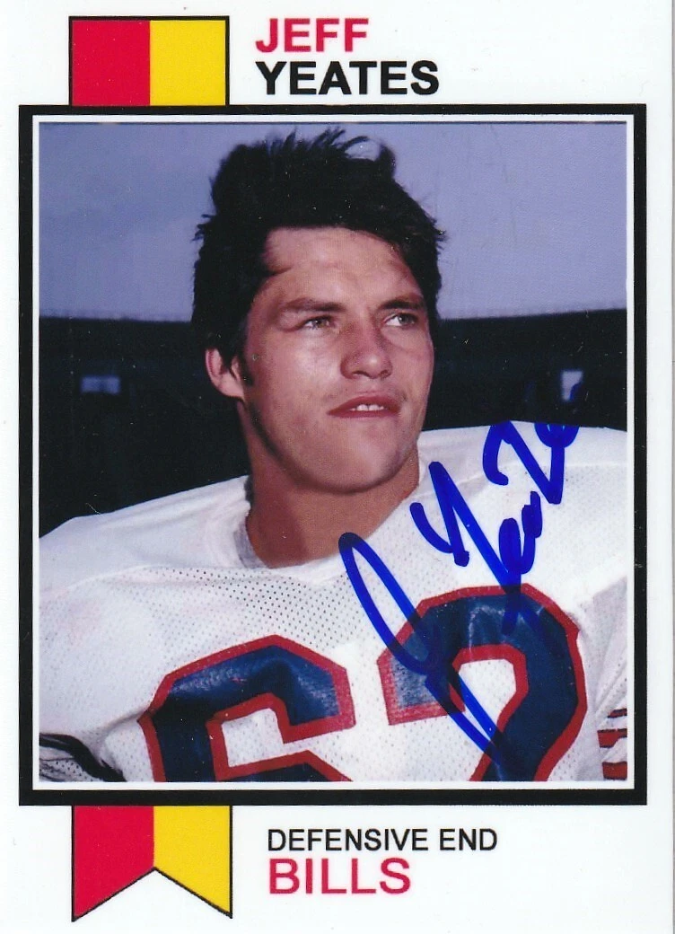 JEFF YEATES BUFFALO BILLS  SIGNED 1973 STYLE CUSTOM CARD