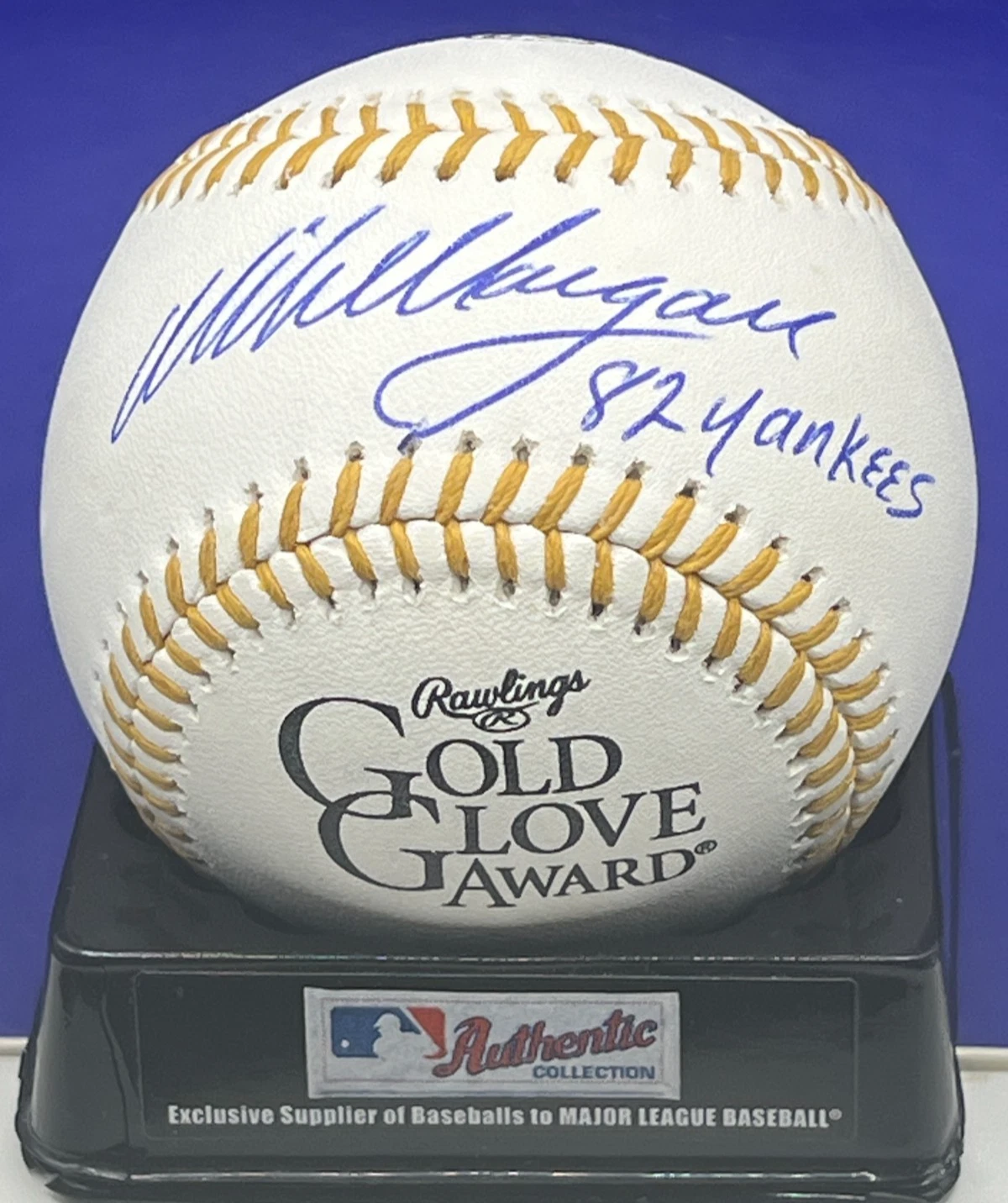 MIKE MORGAN  NEW YORK YANKEES 1982 SIGNED OML GOLD GLOVE BASEBALL